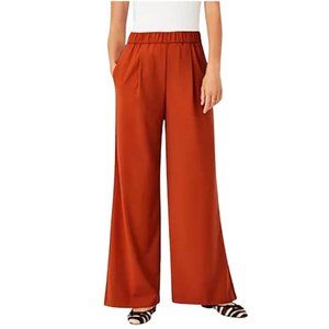 Ann Taylor The Pull On Wide Leg Pant in Spicy Orange, Size XS